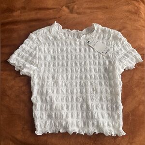 GU Japan Crinkle Cropped Shirt